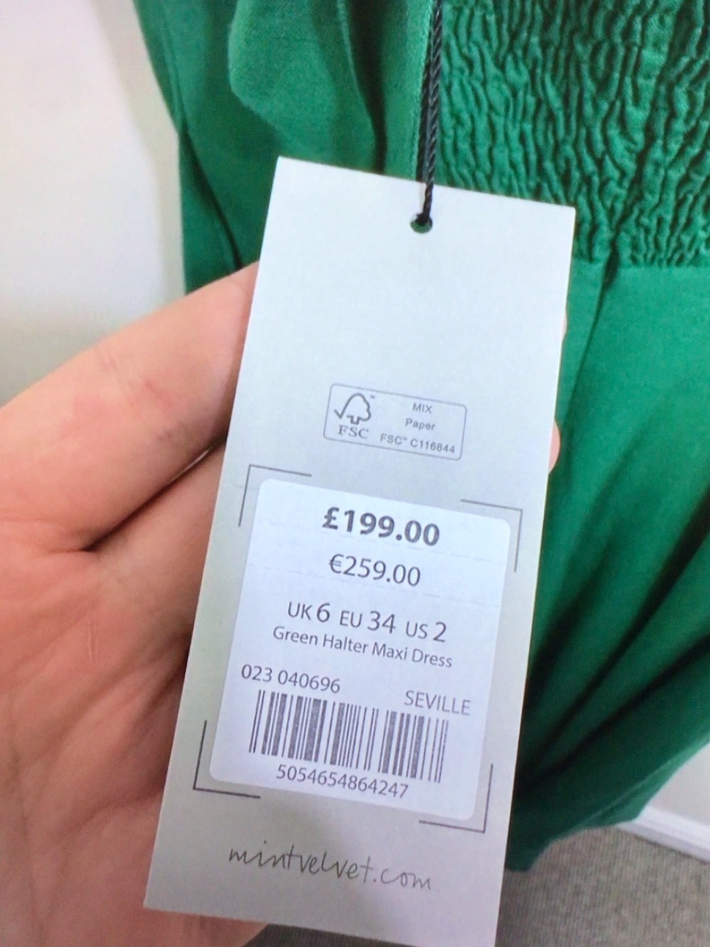 Mint Velvet Green Halter Tie-Back Midi Dress - Picture 8 of 9